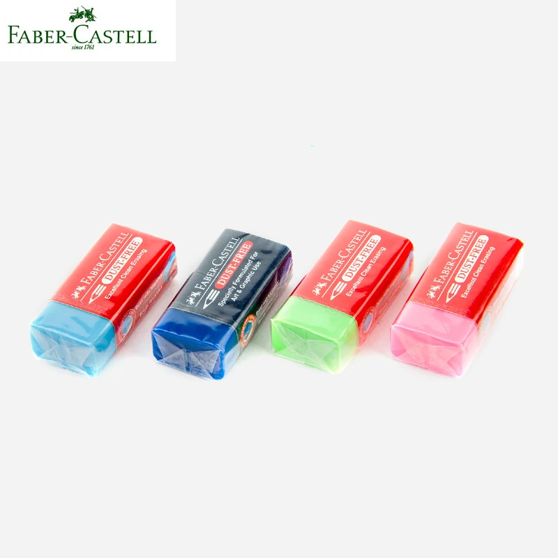 4 pcs/lot Faber Castell Pencil Eraser, DUST FREE (Excellent clean erasing) Colored /sketch