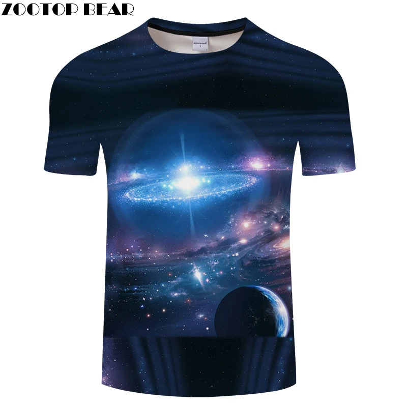 Beautiful Galaxy Space T-shirts Men Summer 3D Prints T shirt Tees Mens Clothing 2018 Drop Ship ZOOTOP BEAR