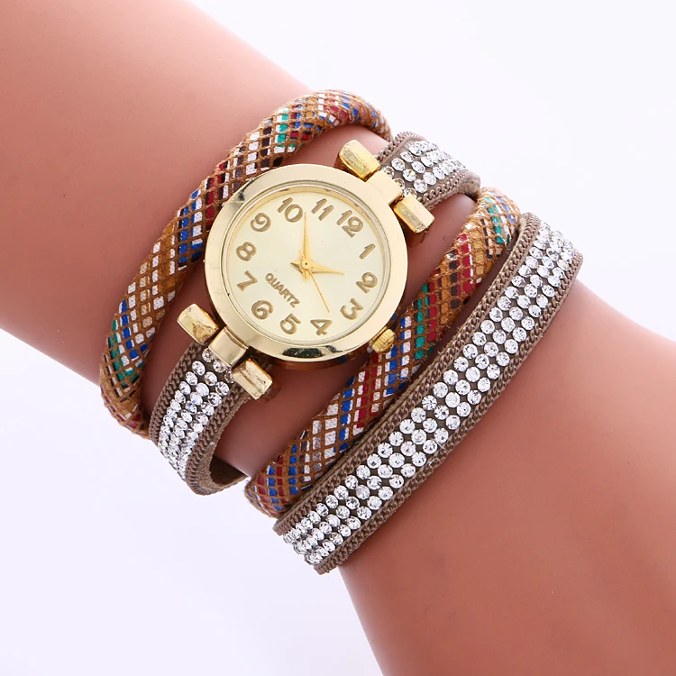 2017 Leather Braided Wrap Bracelet Watches Women's Fashion Leopard