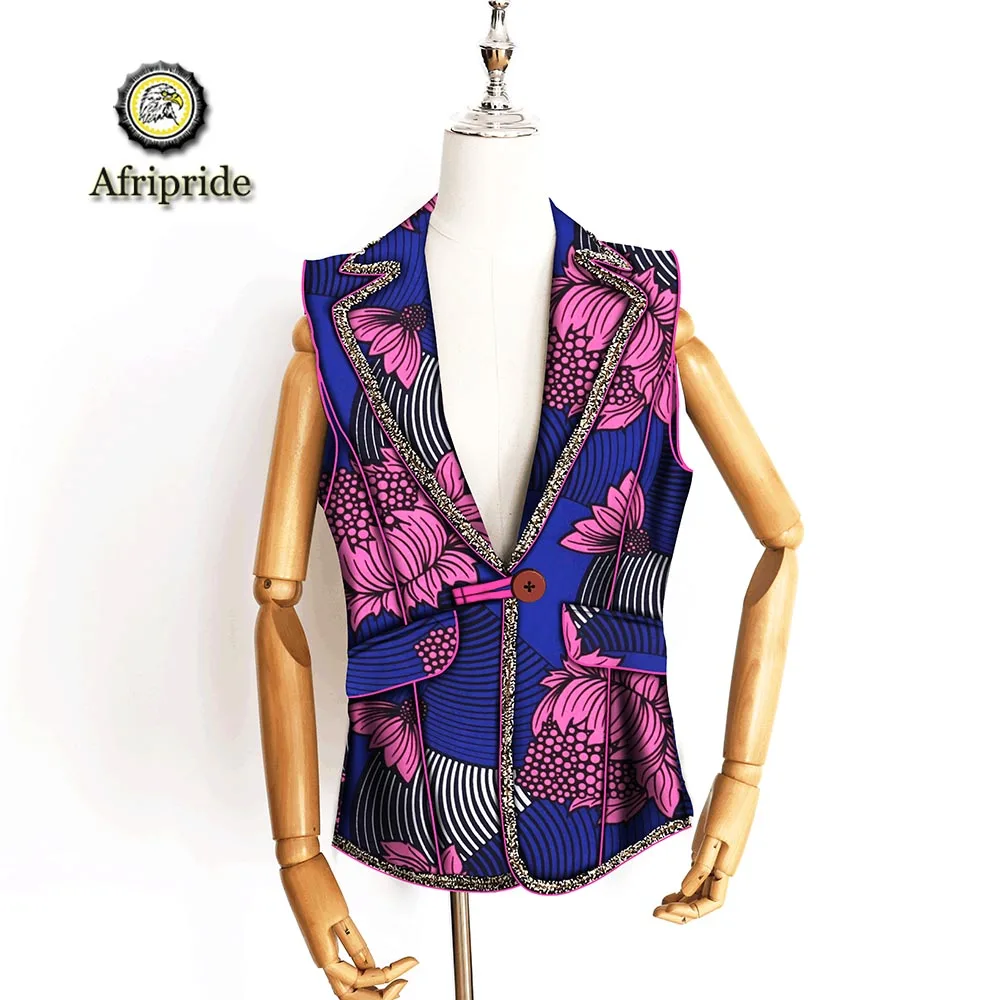 2019 african coats for women AFRIPRIDE bazin riche ankara print pure cotton private custom wax batik lining binding S1824013