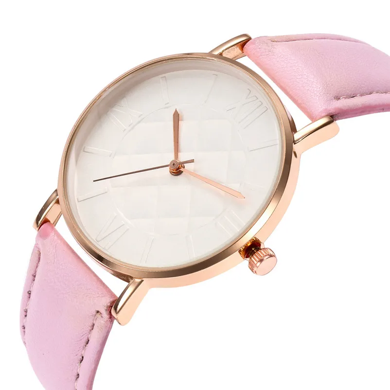 Women's watches brand luxury fashion ladies watch Roman Numerals Leather Analog Quartz Wrist Watches Clock Reloj mujer 3M30#N (2)