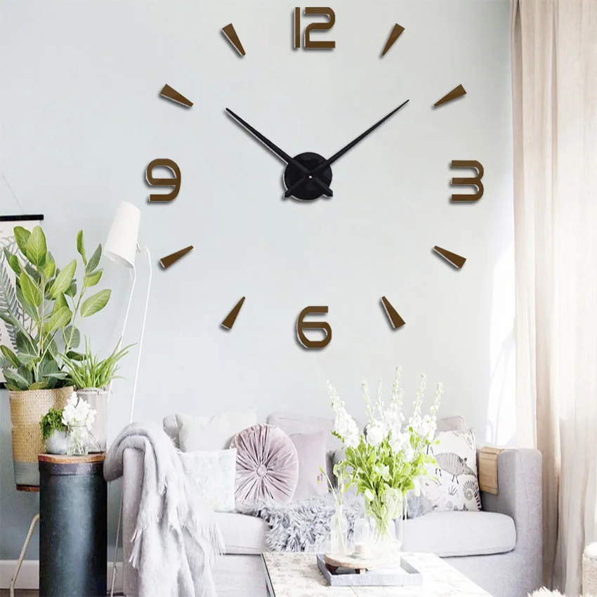 

2018 New High Quality 3D Acrylic + EVA Wall Stickers Creative Fashion Living Room Clocks Large Wall Clock DIY Home Decoration