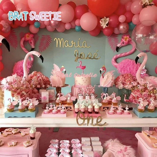 Flamingo Party Balloons piatti di carta ragazza 1 ° compleanno decorazioni  per feste bambini estate tropicale Hawaiian articoli per la tavola -  AliExpress