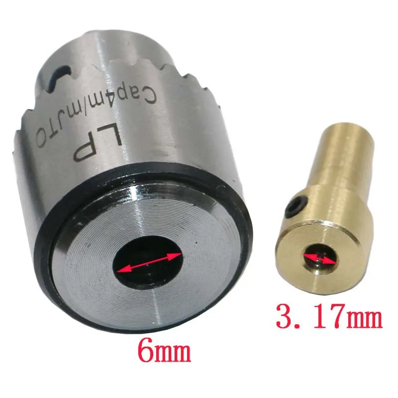 ZtDpLsd Micro Motor Drill Chuck Clamping 0.3-4mm Taper Mounted Drill Chuck With Chuck Key 3.17mm Brass Mini Electric Motor Shaft