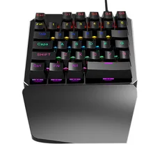 Powkiddy Проводная 35 клавиш Механическая игровая клавиатура со светодиодной подсветкой 35 клавиш клавиатура с одной рукой портативные игровые плееры для вишни