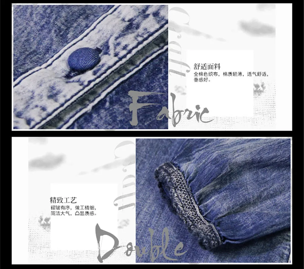 Vintage Spring Dress 2018 New Long Sleeve Denim Dresses V-Neck Patchwork Single Breasted Dress Women Vestidos Autumn Vestido (15)