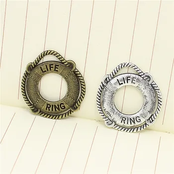 

Sweet Bell 50pcs/lot 22*24mm New Design two color Zinc Alloy Life Buoy Shape Charms & Pendants Jewelry Findings Wholesale D1047