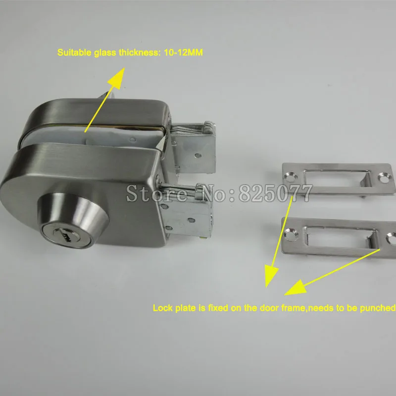 Бескаркасный стеклянный дверной замок одинарная дверь двойная разблокировка