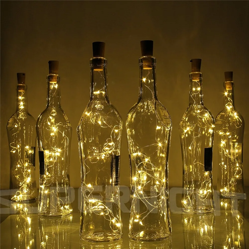 

Wine Bottle Cork Lights 2m 20 LED Wine Stopper Copper Wire String Lights Indoor Outdoor Decoration Holiday lighting _WK