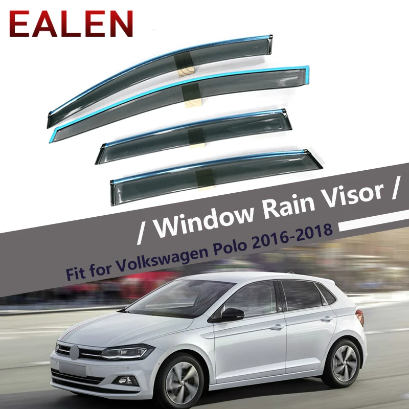 

EALEN For VW Polo Hatchback 2011 2012 2013 2014 2015 2016 2017 2018 Deflectors Accessories 4Pcs/1Set Smoke Window Rain Visor