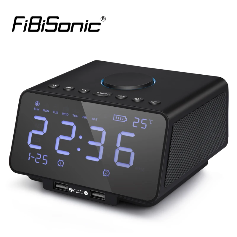 Светодиодный цифровой будильник с fm радио/беспроводным Bluetooth плеером/USB портом