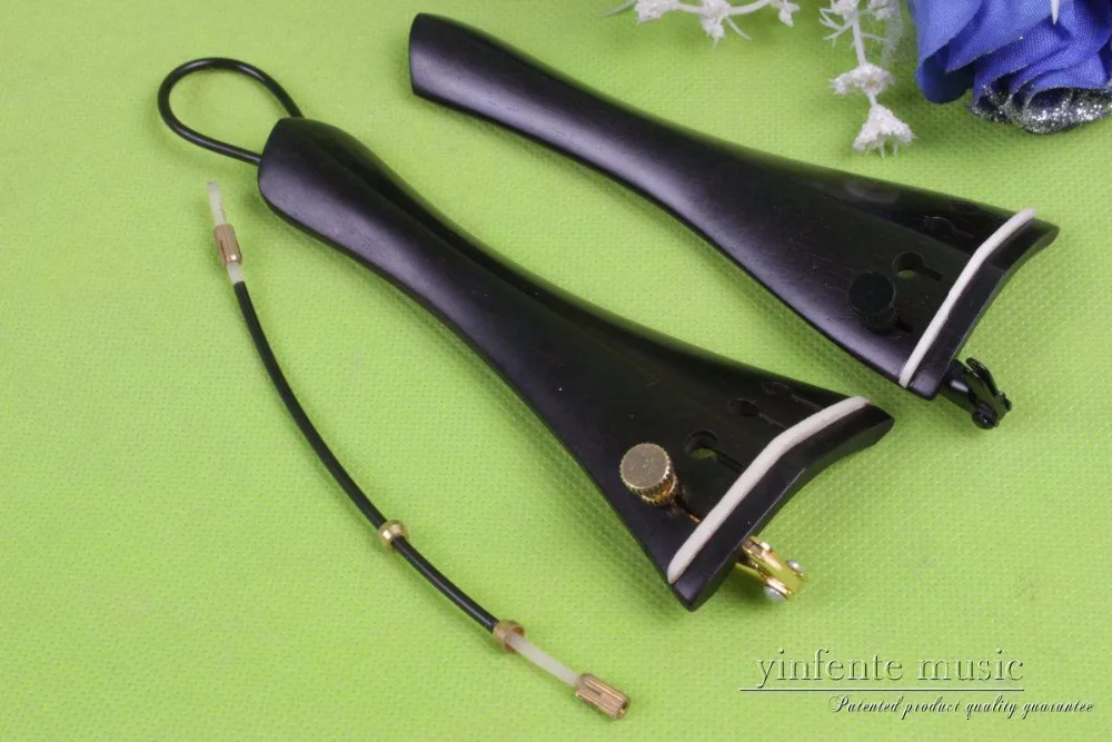 4/4 violin parts, 2 set ebony violin tailpiece tail gut tuner good