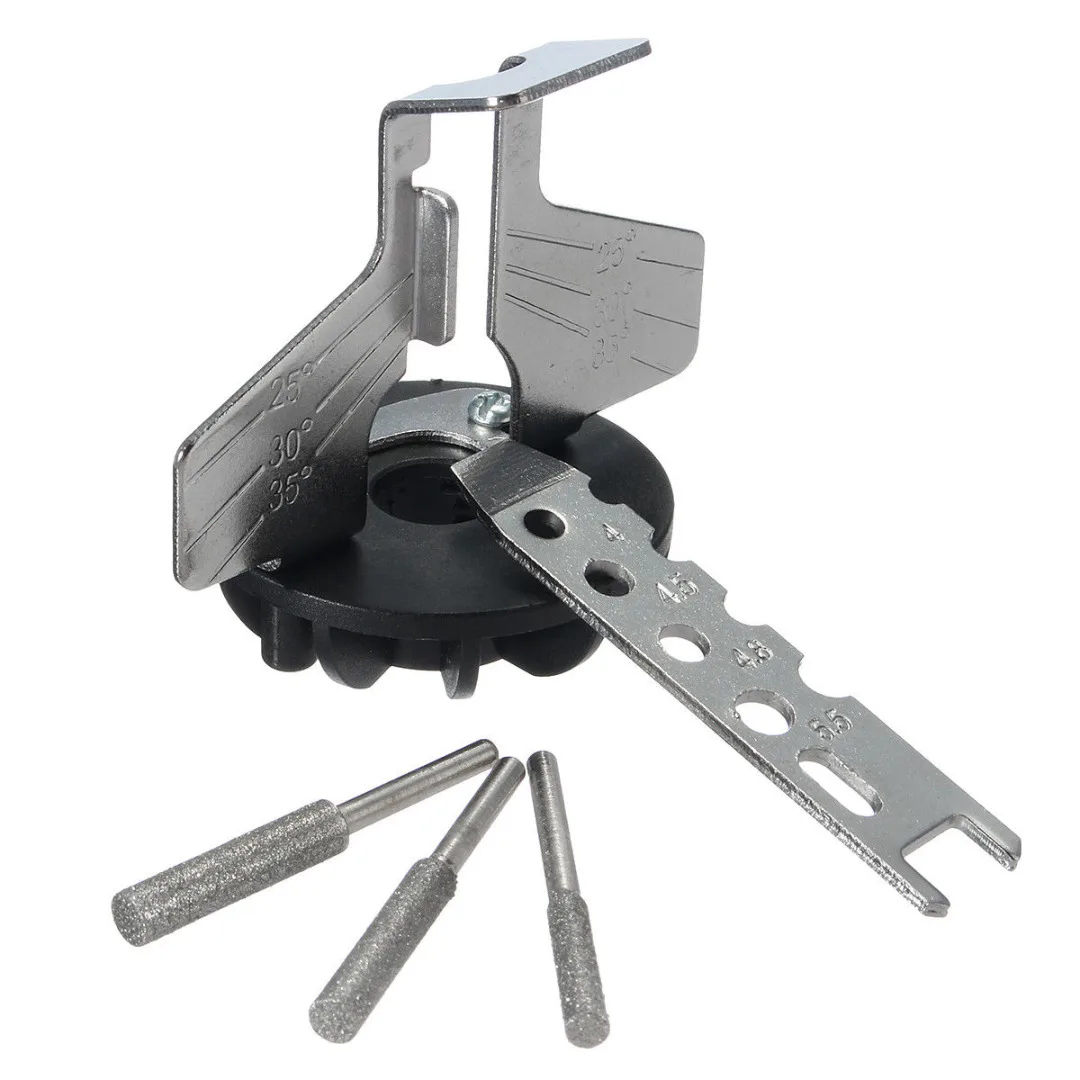 

1pcs Chain Saw Sharpening Attachment Tool Rotary Power Drill Hand Sharpener Adapter Tool Silver 70x50mm