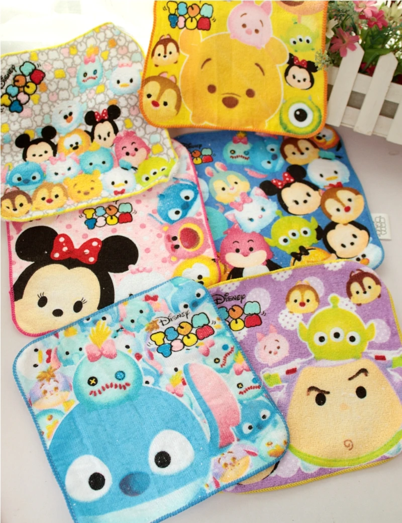 

IVYYE 1PCS 20x20CM Mickey Stitch Piglet Anime Bath Towels Cotton Handkerchief Soft Face Towel Cartoon Washcloth Baby Child NEW