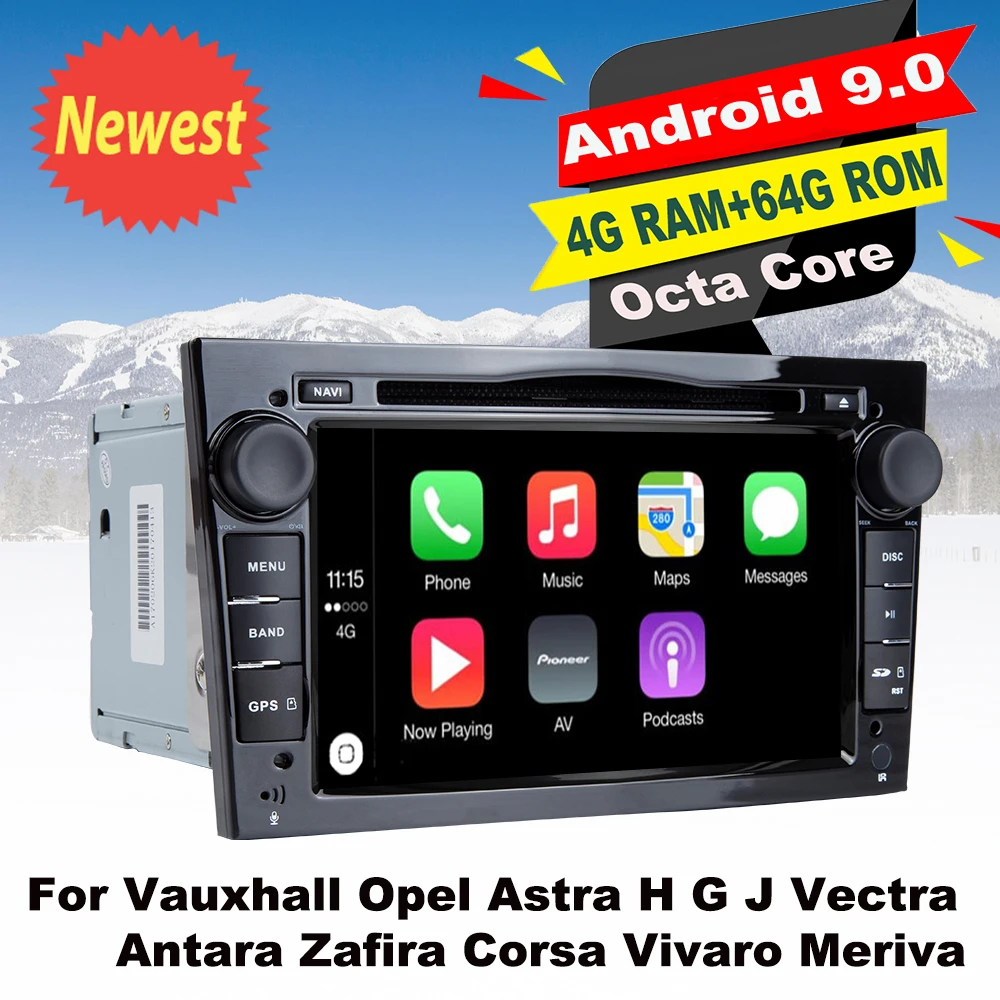 Поддержка Apple Carplay Android9.0 автомобильный DVD GPS мультимедийный плеер для Vauxhall Opel Astra H G