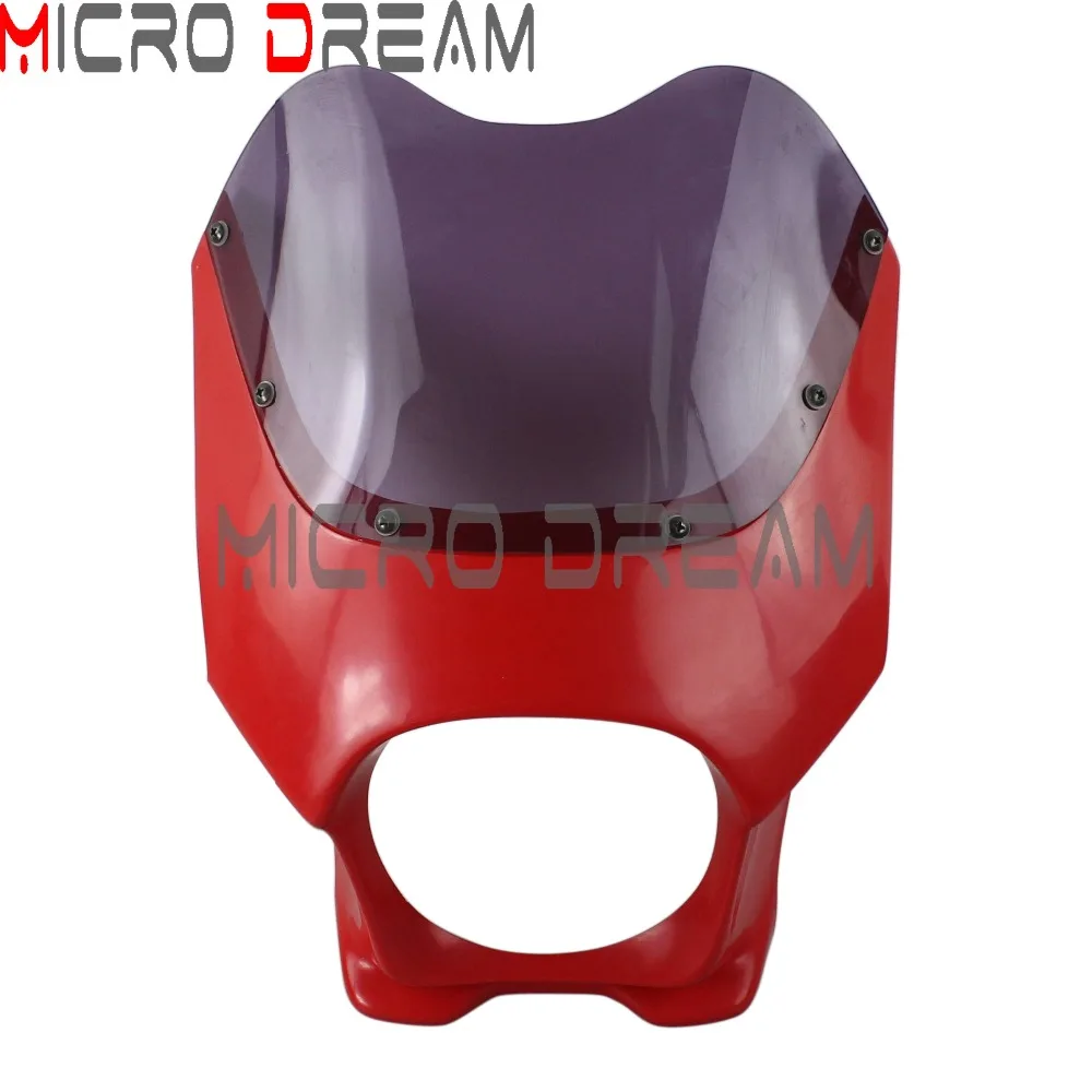 Красный обтекатель фар Cafe Racer для мотоцикла защитная маска от дыма и ветра Harley