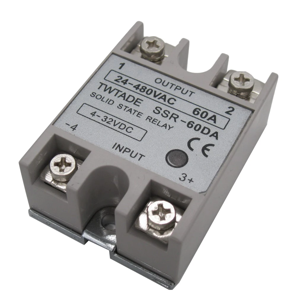 

TWTADE/ High-quality Single Phase Solid State Relay SSR-60DA Module 3-32V DC To 24-480V AC SSR-60 DA SSR 60A