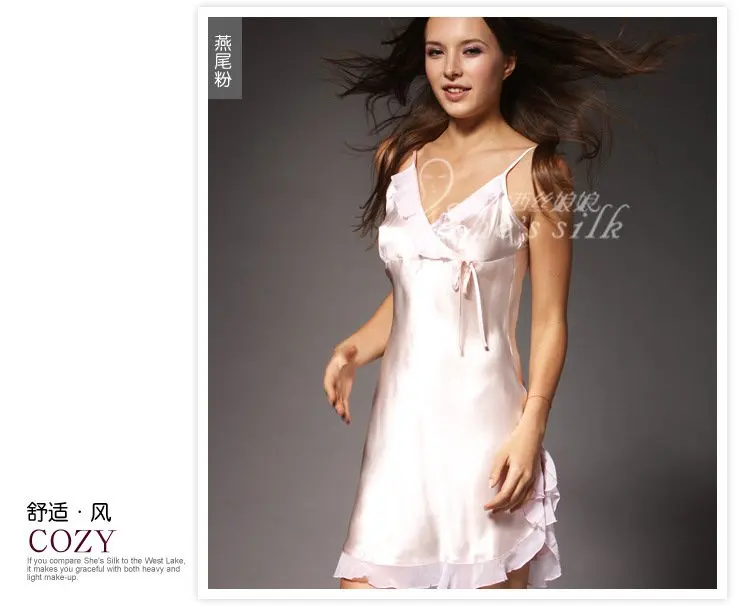 

West empress100% silk silk sexy female silk suspenders Princess Dress8601