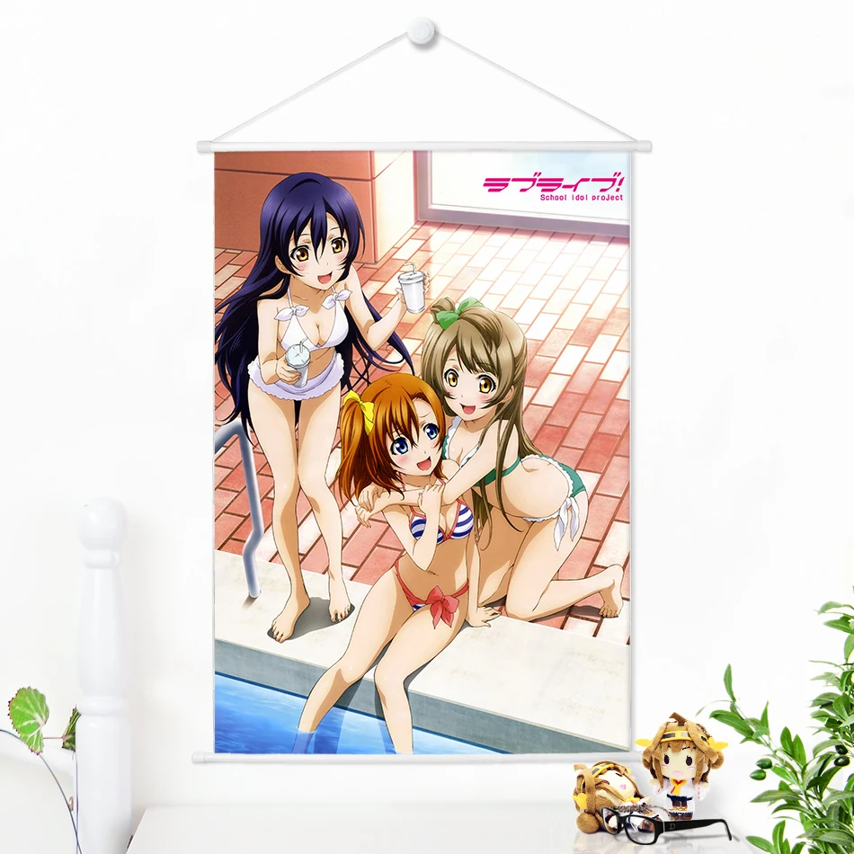 

Japanese Anime Lovelive Scroll Painting By Numbers Microfiber Animation Wall Picture Love Live Print Poster 100x70cm