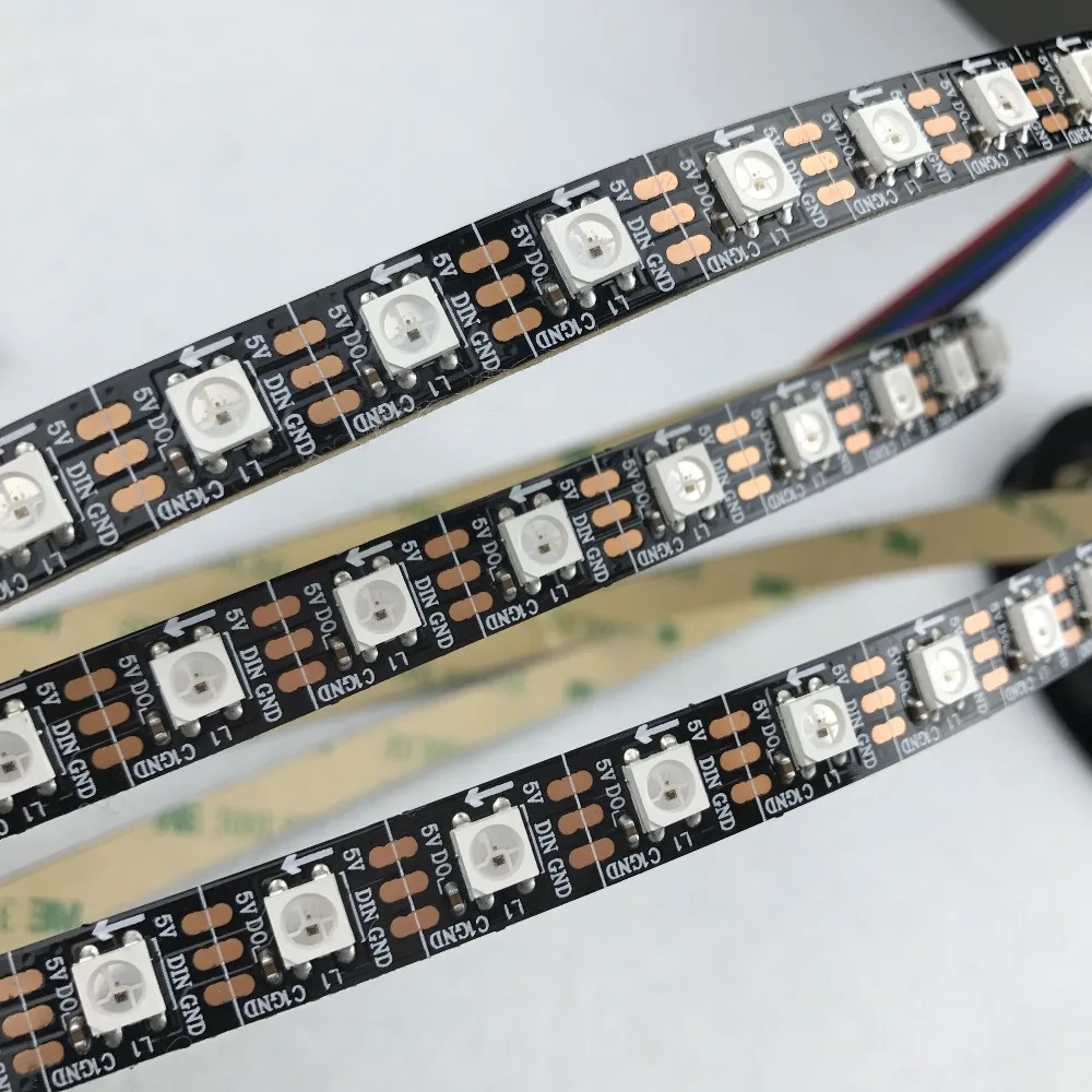 Пиксельная Светодиодная лента WS2812B 4m 60 Светодиодный s/m DC5V неводонепроницаемая IP33