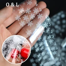 1pcs New Beautiful White Snowflake Nail Transfer Foil Sticker Paper DIY Beauty Nail Decoration Craft Tools