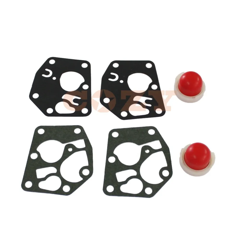 2 Sets Primer Bulb & Carburetor Carb Rebuild Kit For BRIGGS & STRATTON