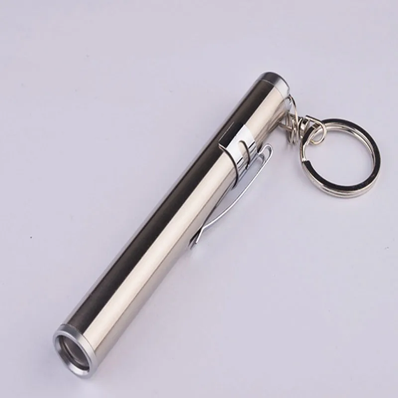 Super Bright Mini Pocket Flashlight With Metal Clip White And Yellow