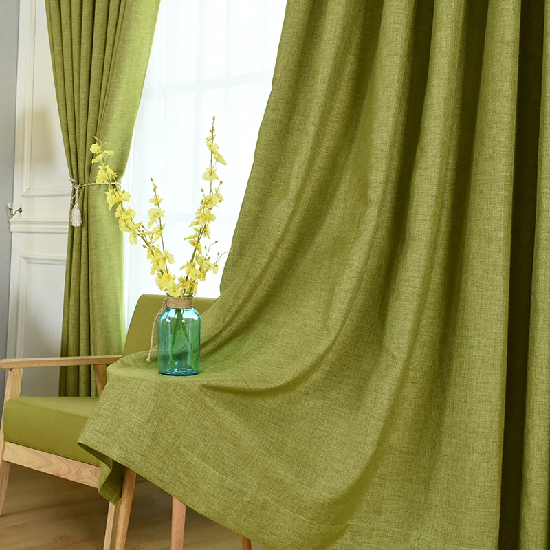 Linen Curtains For Living Room Solid Kitchen Window Bedroom