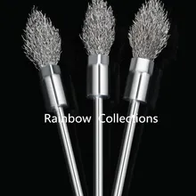 5 шт./лот L148mm проволочная щетка 6 мм хвостовик Диаметр 304 Нержавеющая сталь Wire0.3mm электродрель мельница полировка Бурш