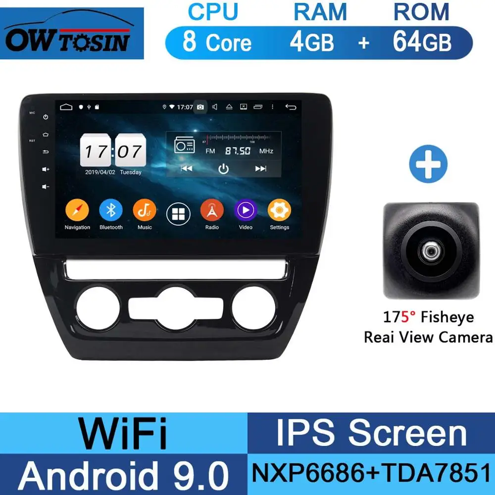 64G Fisheye Camera 10," ips Восьмиядерный 4G+ 64G Android 9,0 автомобильный dvd-плеер для Volkswagen Sagitar 2012- VW Jetta Bora CarPlay gps Parrot BT Радио - Цвет: 64G Fisheye Camera