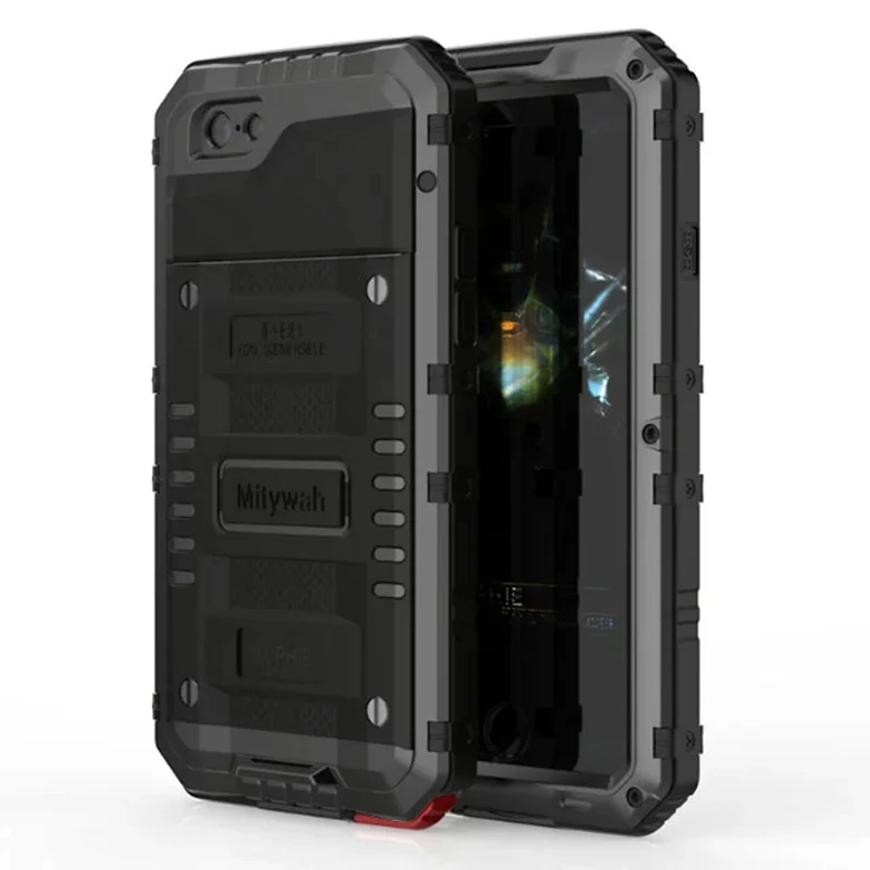 

Metal Armor Case For iPhone 7 8 6 6s Plus X XS Max 7Plus 8Plus Waterproof 360 Full Body Cover For Apple iPhone X Case Shockproof