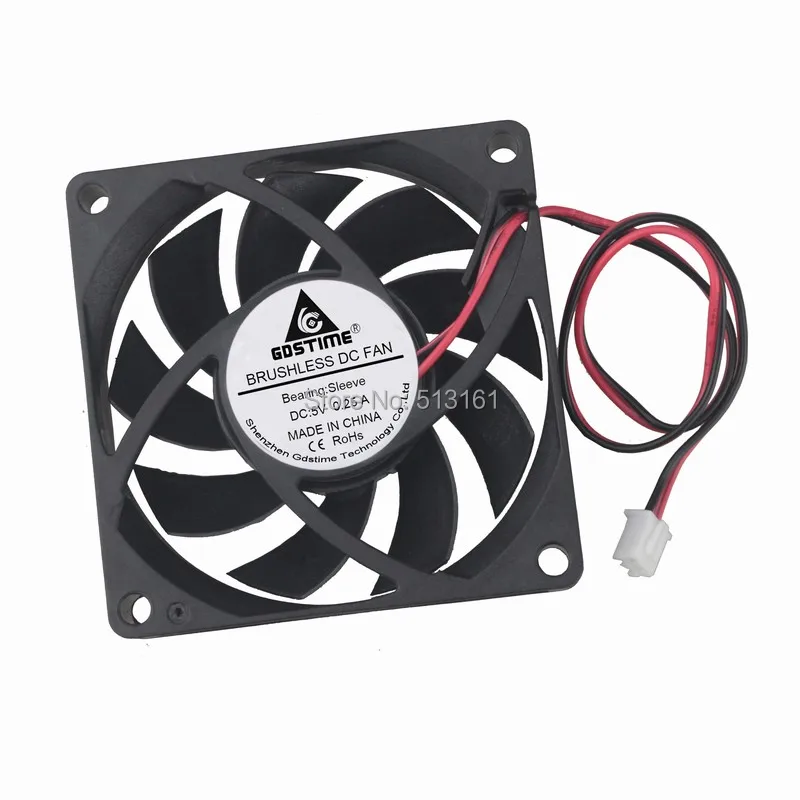 

2 PCS Gdstime 7015S 5V 2 Pin 7cm 70x70x15mm 70mm Brushelss DC CPU Cooler Cooling Fan