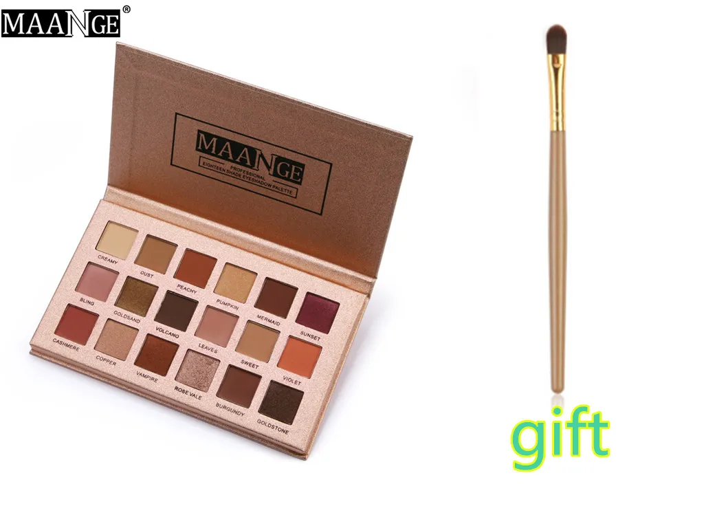 

MAANGE Eyeshadow Plate 18Color Shimmer Glitter Eye Shadow Powder Matt Eyeshadow Cosmetic Makeup Waterproof Shimmer Matt Freeship