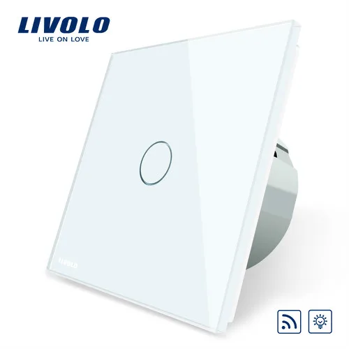 Livolo Стандартный Переключатель ЕС, переменный ток, 220~ 250 V, пульт дистанционного управления и функция диммера, настенный выключатель света, VL-C701DR-1/2/3/5(без пульта управления - Цвет: White