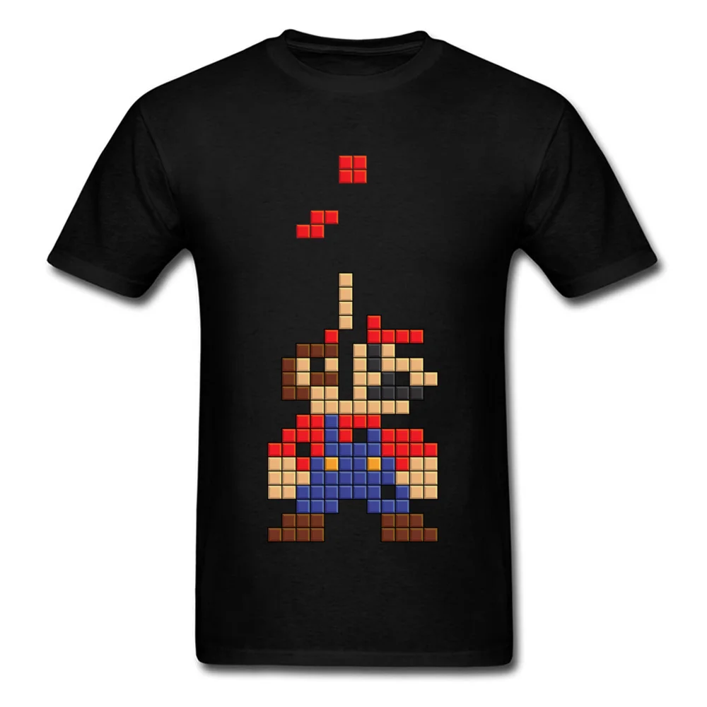 Tetris Super Mario Interesting Tshirts Game Funny Boy T Shirts 80's