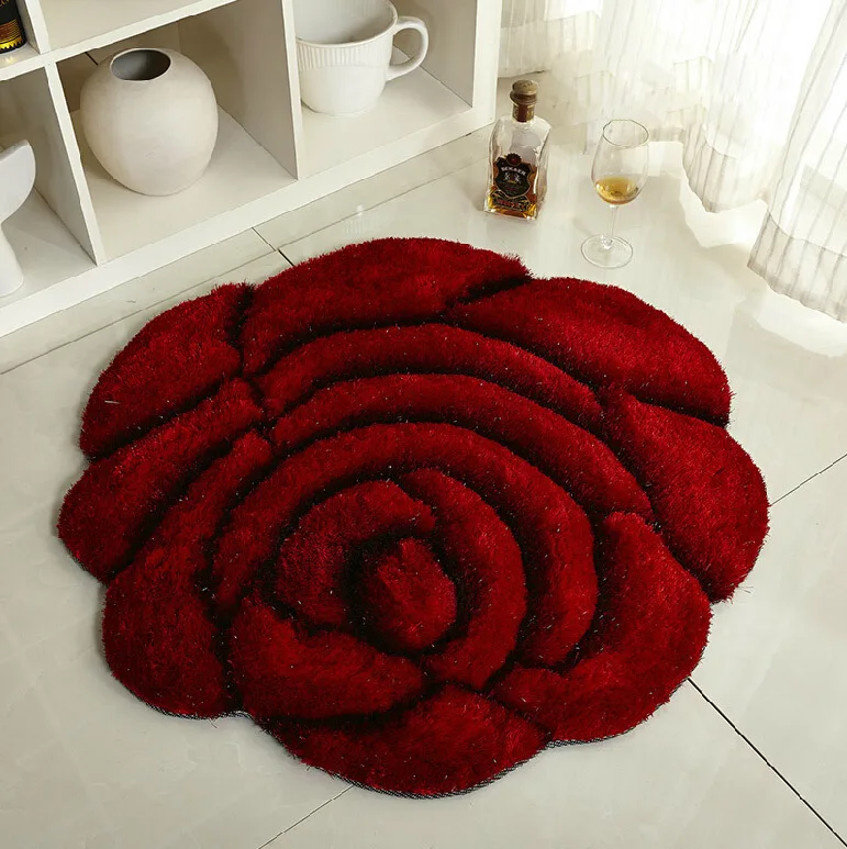 Whole Rose Carpet Bedroom Rug Love Floor Three Whole Rose Carpet Bedroom Rug Love Floor Three Dimensional Circle Home Decor Chair Mat Bedside 90 90cm In From Garden On