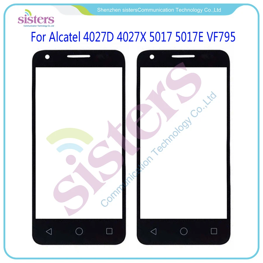 AT0020 Black Front Touch Screen Glass Outer Lens For Alcatel One Touch Pixi 3 4.5 4027D 4027X 5017 5017E VF795
