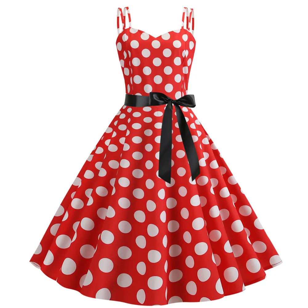 US$ 34.64 - Women Polka Dot Vintage Dress Summer 2020 Big Swing Retro ...