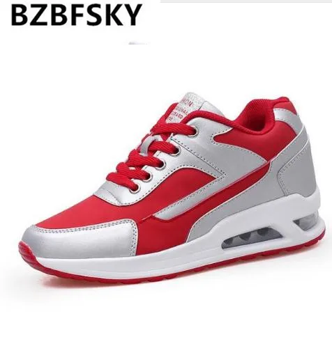 

New Fashion Black Red Vulcanize Shoes Women Casual Hook&loop Comfortable Platform Sneakers Shoes Woman White Sneakers 35 - 40