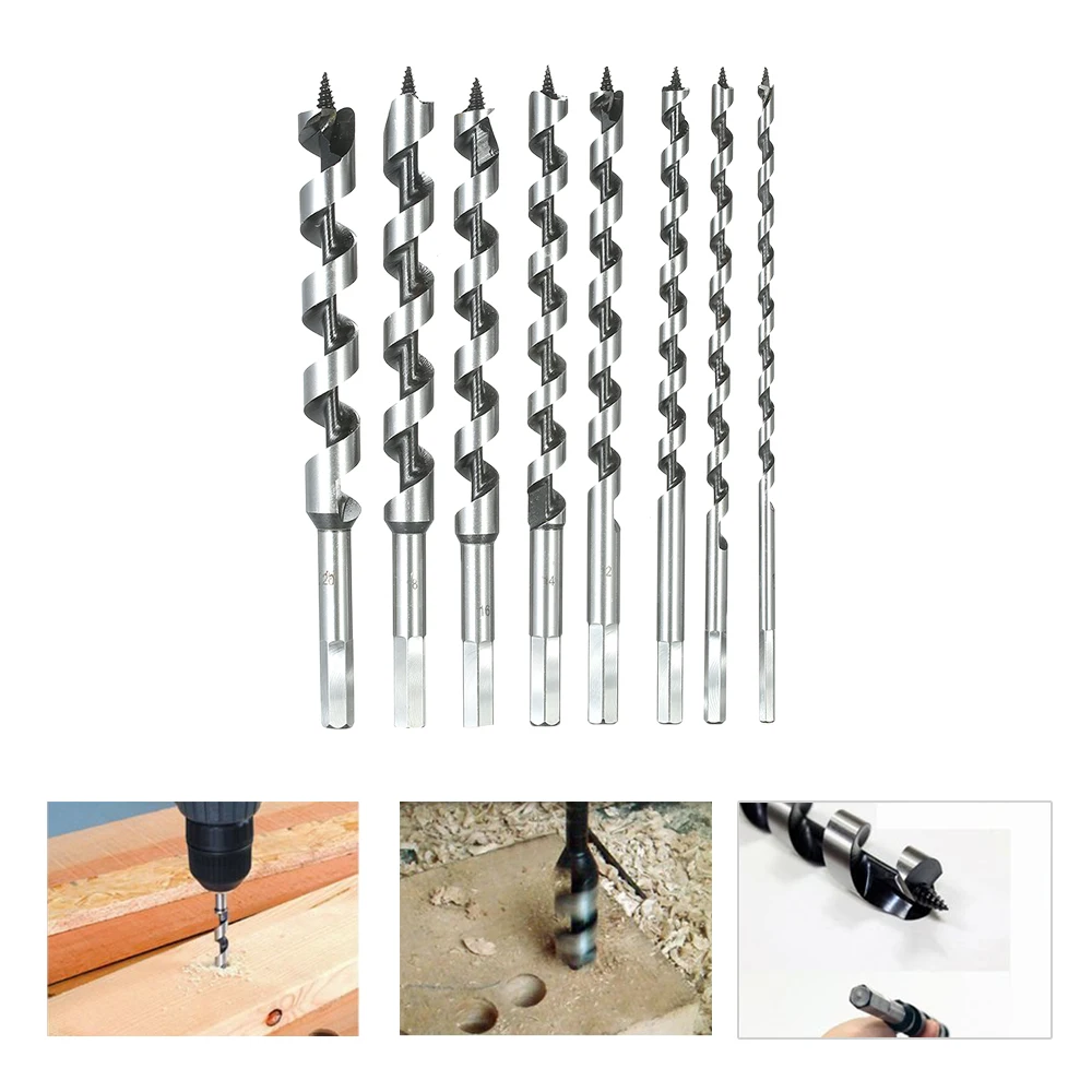

8PCS 230mm Super Long Auger Drill Bits Hex Shank Woodworking Auger Bits Set Good Quality Power Tools