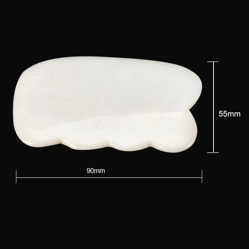 Natural White Jade Guasha Comb Tool Crystal Energy Stone Acupuncture Scraping Massage healing for Body Back Neck SPA Health Care
