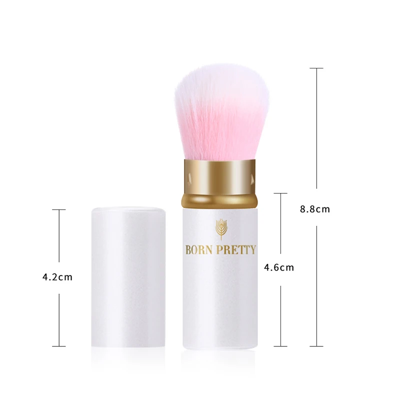Радужная розовая градиентная щетка BORN PRETTY для чистки ногтей мягкая акриловая УФ