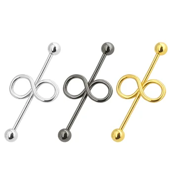 

Earings Fashion Jewelry Infinity 8 Long Ear Bone Nail Stainless Steel Anti-allergy Piercing Accessories Eternal Love Symbol