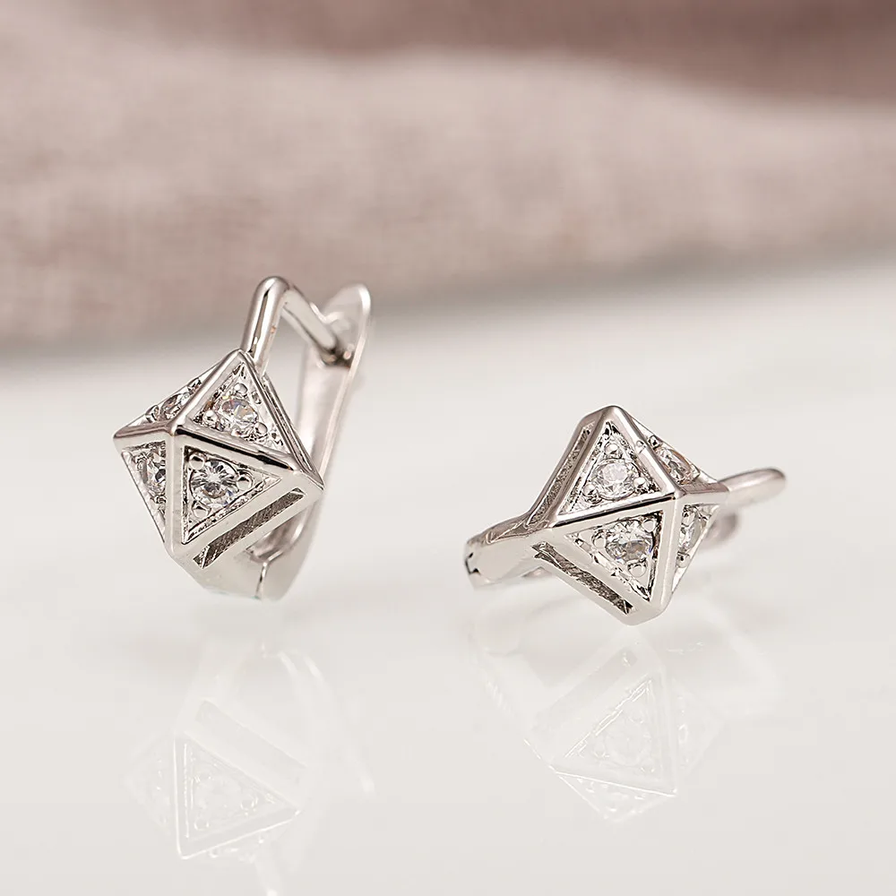 2019New золотые серебряные геометрические серьги для женщин девочек металлические квадратные висячие серьги женские свадебные корейские модные ювелирные изделия - Окраска металла: Платиновое покрытие