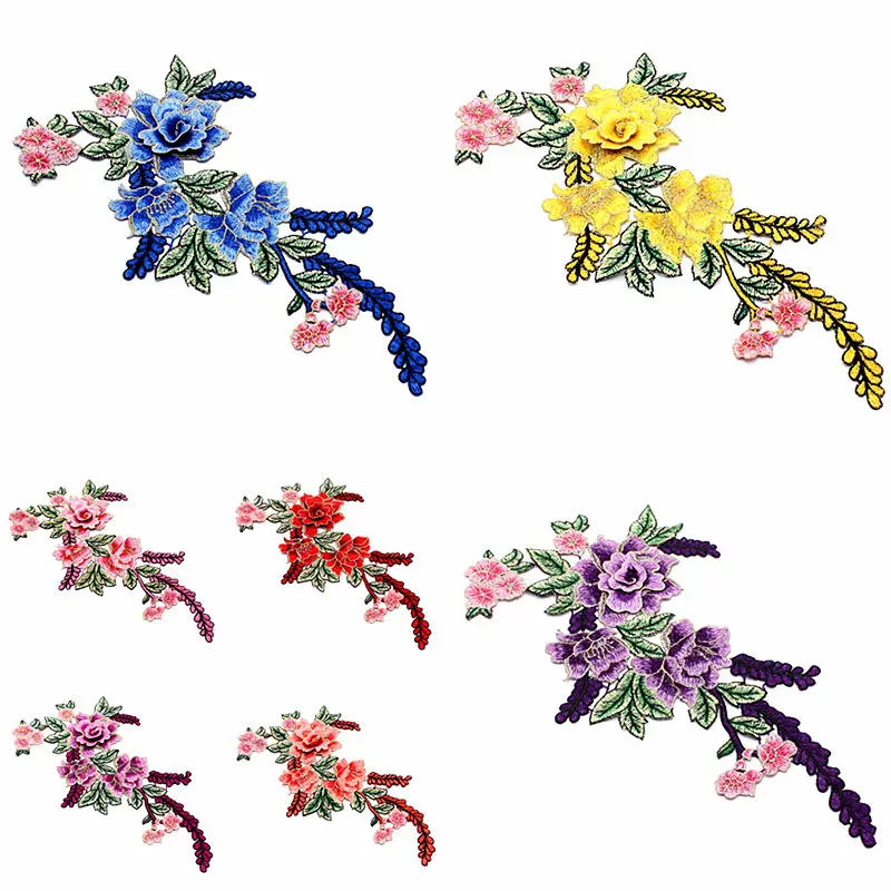 

1pcs Rose Flower Lace DIY Handmade Lace Applique Trim For Patchwork Sewing Clothing Scrapbooking Craft 8 colors optional