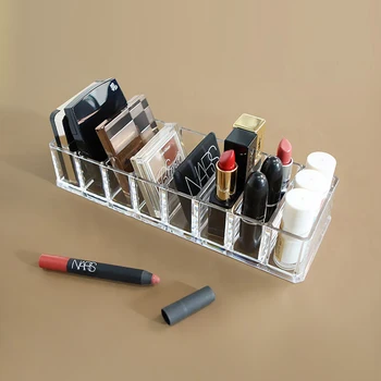 

Acrylic Makeup Organizer Cosmetic Lipstick Holder Makeup Tools Storage Box Organizadora Brush and Accessory Organizer Box