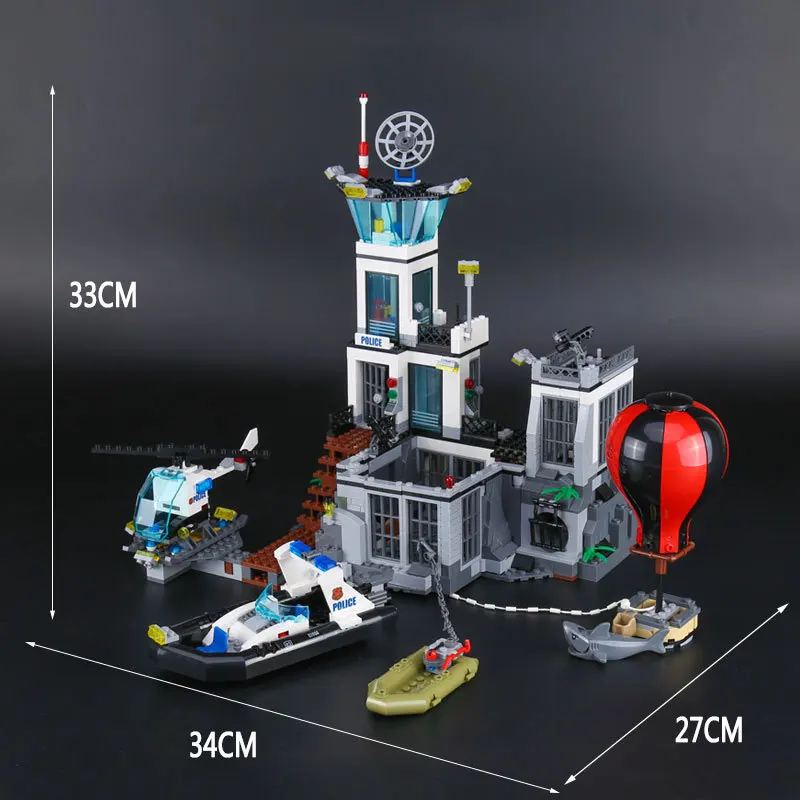 

LEPIN 02006 compatible legoings bricks 60130 city police PRISON ISLAND building blocks police 815pcs model brick educational toy