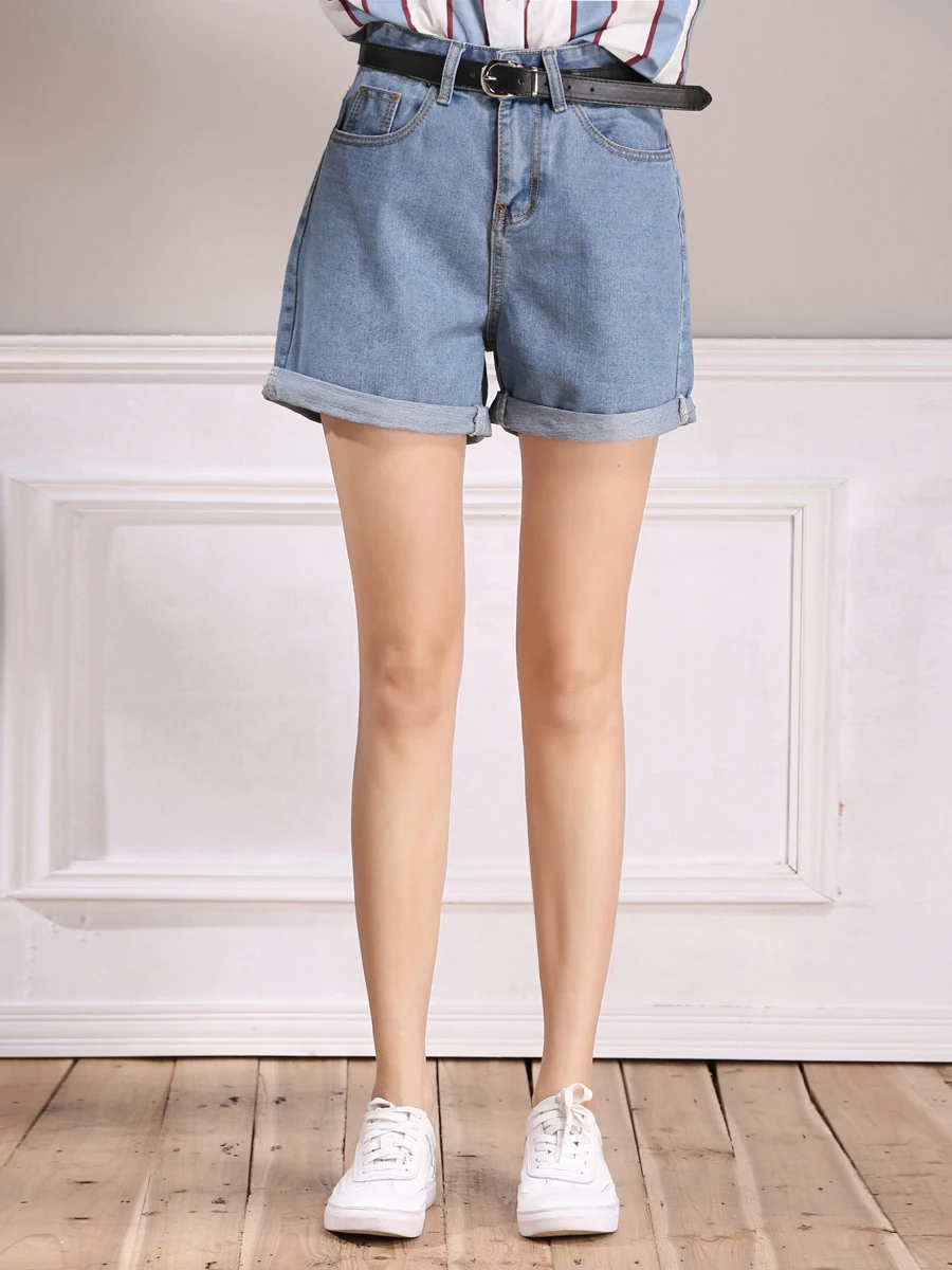 Джинсовые шорты женские summer2019 летние хлопчатобумажные шорты узкие модные женские шорты сапоги Штаны с поясом