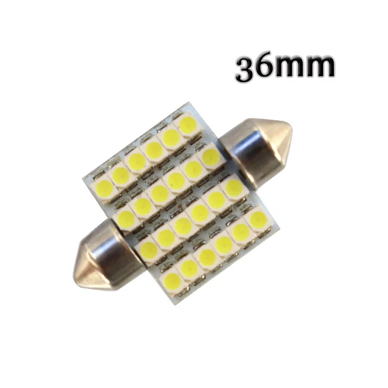 100 шт. Авто светодиодная гирлянда C5W 24 SMD 1210 3528 Светодиодный 0.1A плафон 36 мм/39 мм/41 мм 42 мм номерной знак лампочки для чтения 12 V