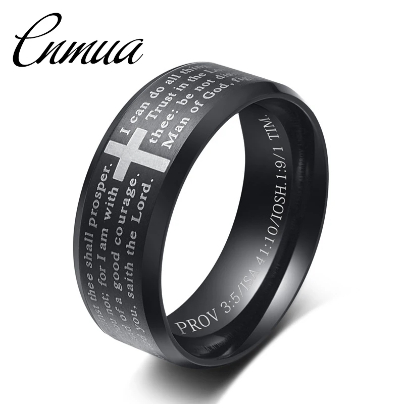 

Titanium Steel Philippi Book Ring"I can do all things through christ who gives me strength"Quality Rings For Christian Men&Women